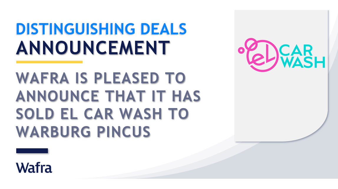 El Car Wash Announces Acquisition by Warburg Pincus Wafra